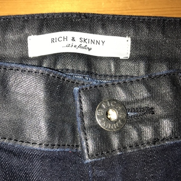RICH & SKINNY Black & Blue Skinny Jeans 28 (31”) - Picture 6 of 8